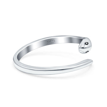 Snake Oxidized Band Solid 925 Sterling Silver Thumb Ring (8mm)